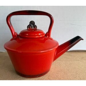 Vintage Metlox Poppytrail Red Rooster Tea Pot w/ lid. -‎ Minor Flaw
